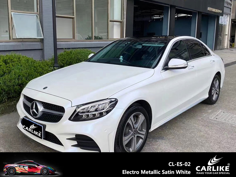 CL-ES-01 Electro Metallic Satin White Vinyl For Benz Car Wrap Factory Supplier