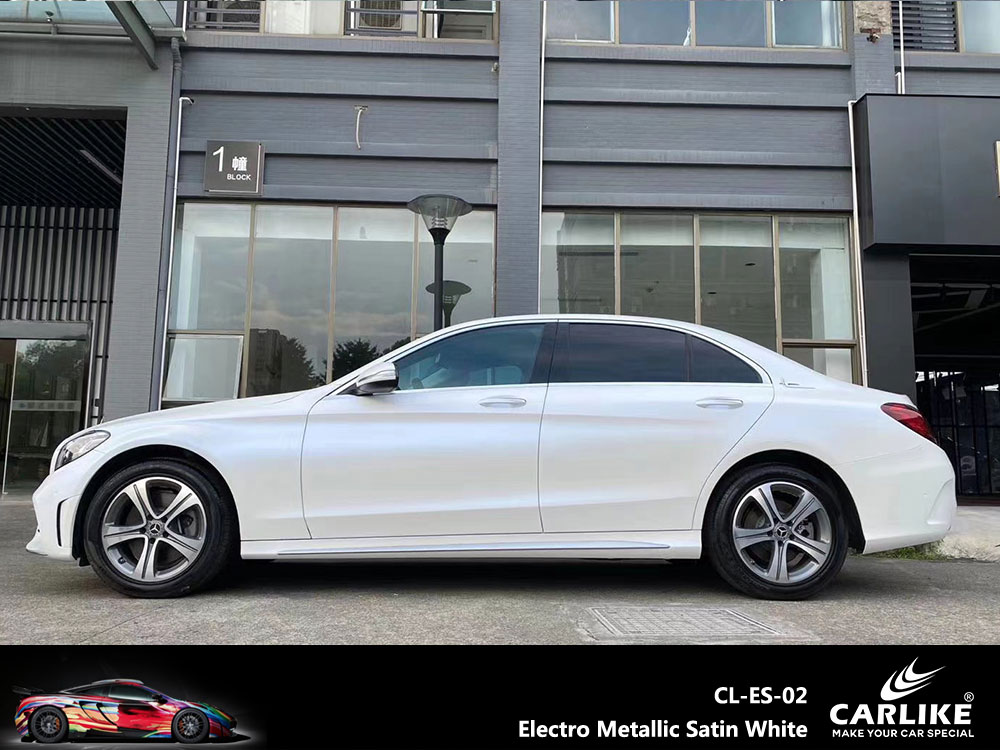 CL-ES-01 Electro Metallic Satin White Vinyl For Benz Car Wrap Factory Supplier