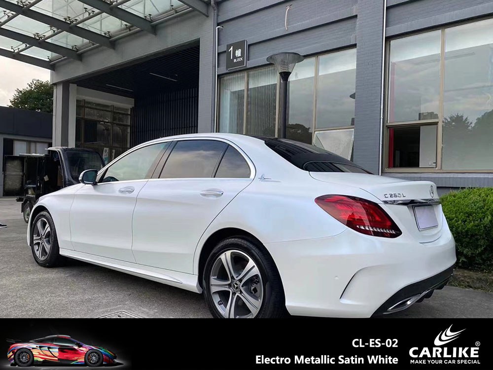 CL-ES-01 Electro Metallic Satin White Vinyl For Benz Car Wrap Factory Supplier