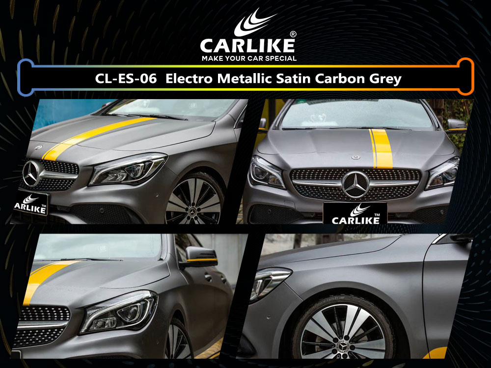 CL-ES-06 Electro Metallic Satin Carbon Grey Vinyl For Benz Car Wrap Factory Supplier