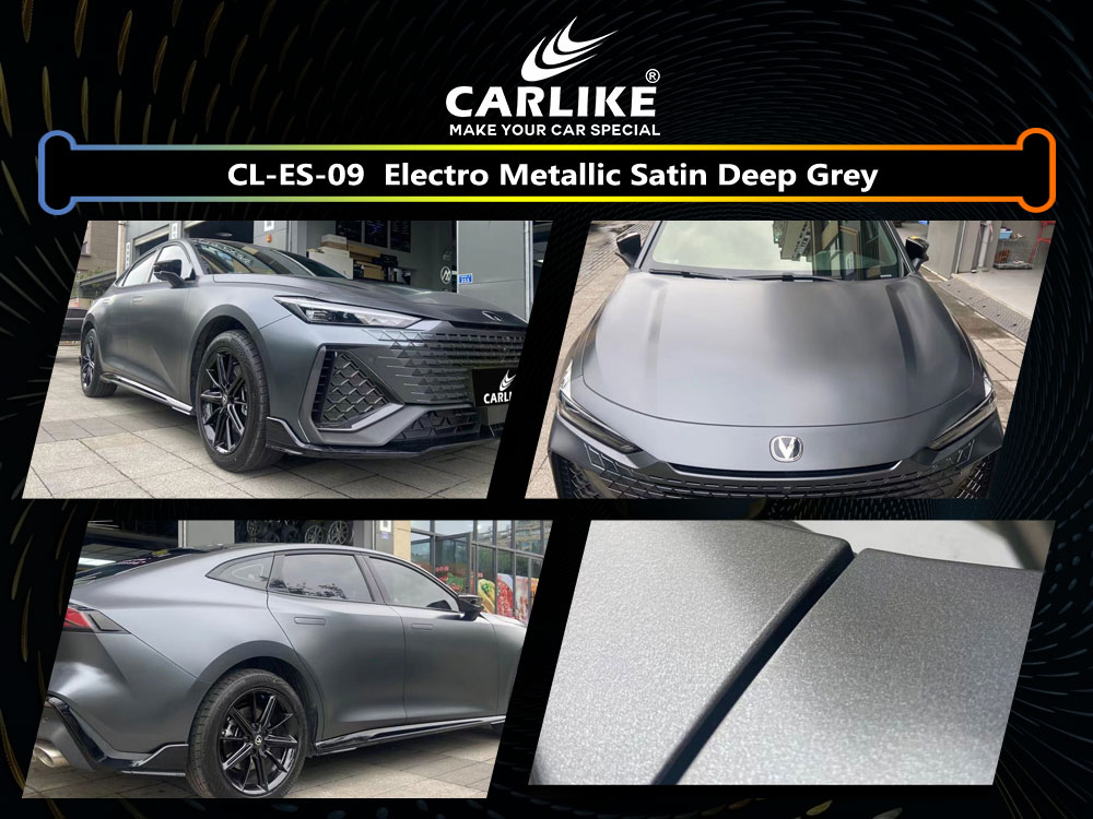 CL-ES-09 Electro Metallic Satin Deep Grey Vinyl For Chana Car Wrap Factory Supplier