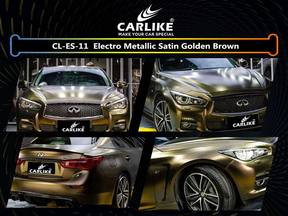 CL-ES-11 Electro Metallic Satin Golden Brown Vinyl For Infiniti Car Wrap Factory Supplier