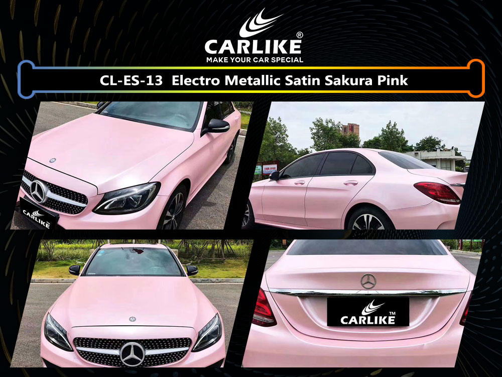 CL-ES-13 Electro Metallic Satin Sakura Pink Vinyl For Benz Car Wrap Factory Supplier