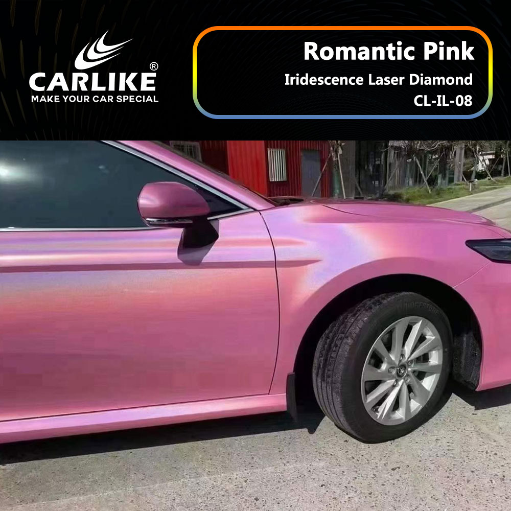 CL-IL-08 Iridescence Laser Diamond Romantic Pink Vinyl For Honda Car Wrap Factory Supplier