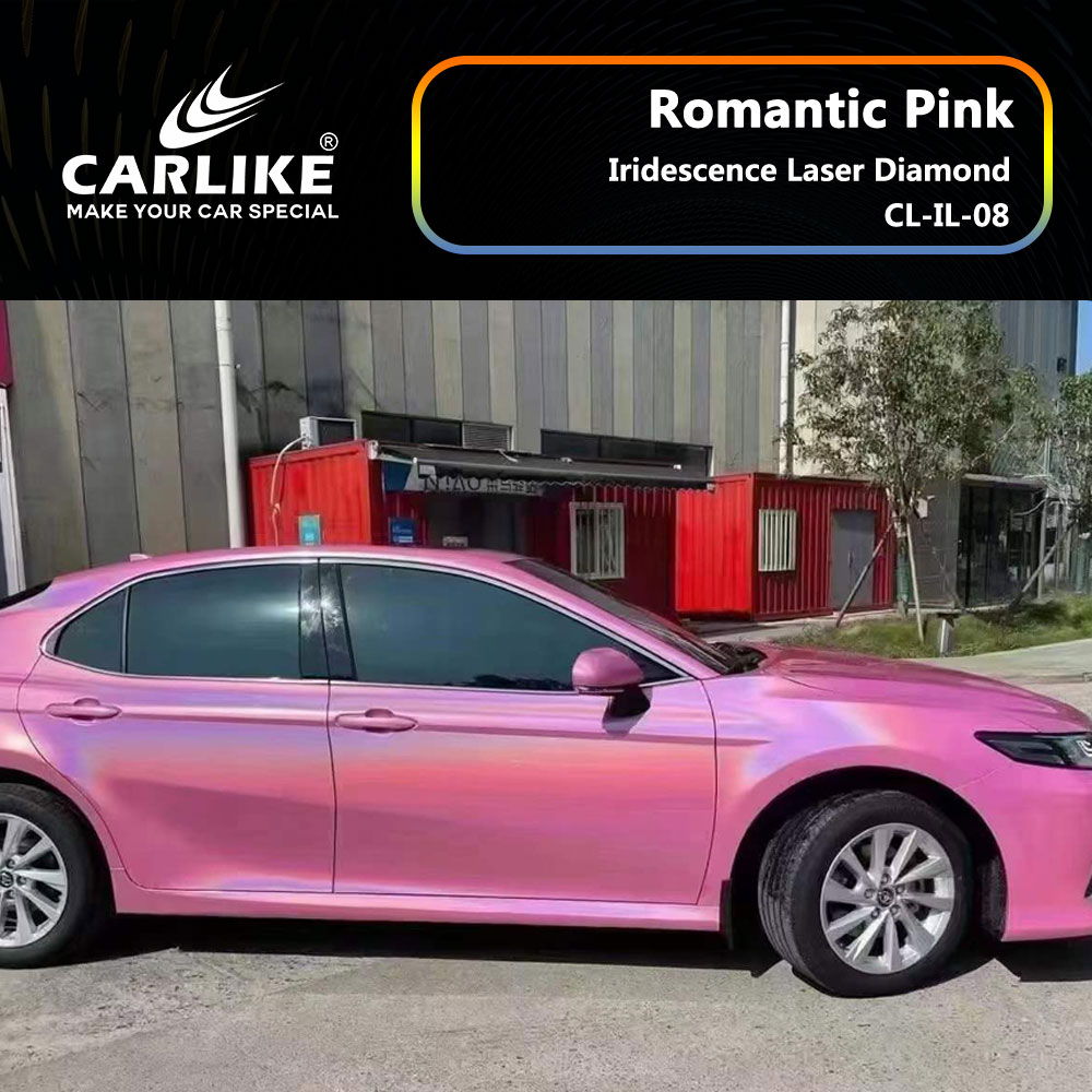 CL-IL-08 Iridescence Laser Diamond Romantic Pink Vinyl For Honda Car Wrap Factory Supplier