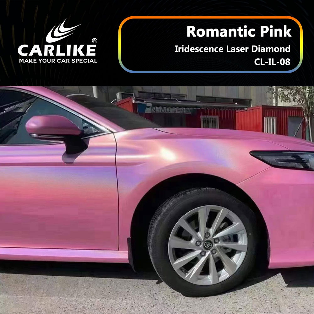 CL-IL-08 Iridescence Laser Diamond Romantic Pink Vinyl For Honda Car Wrap Factory Supplier