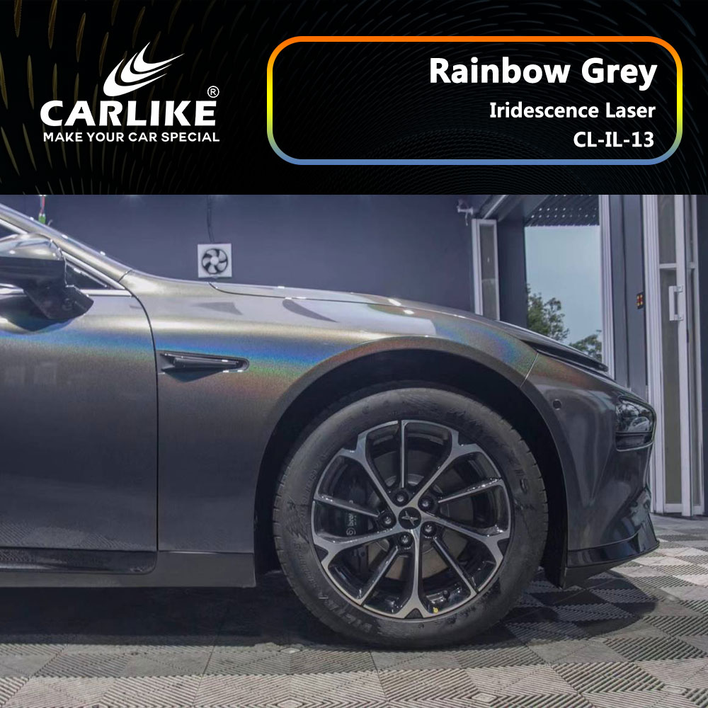 CL-IL-13 Iridescence Laser Rainbow Grey Vinyl For XPeng Motors Car Wrap Factory Supplier