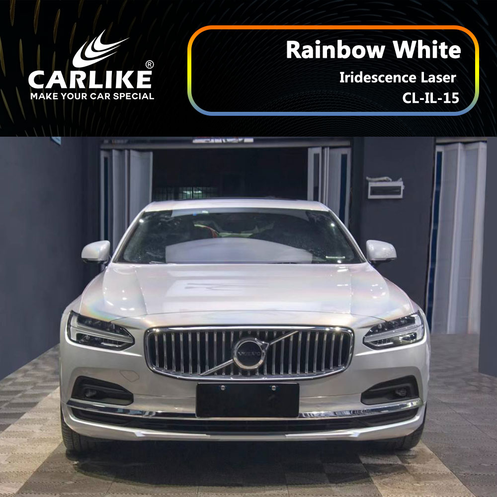 CL-IL-15 Iridescence Laser Rainbow White Vinyl For Volvo Car Wrap Factory Supplier