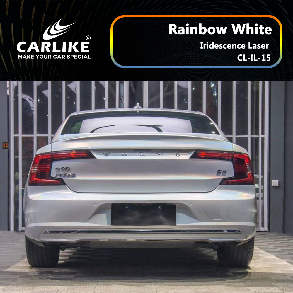 CL-IL-15 Iridescence Laser Rainbow White Vinyl For Volvo Car Wrap Factory Supplier