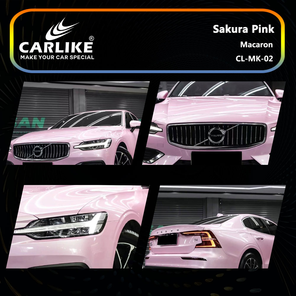 CL-MK-02 Macaron Sakura Pink Vinyl For Volvo Car Wrap Factory Supplier