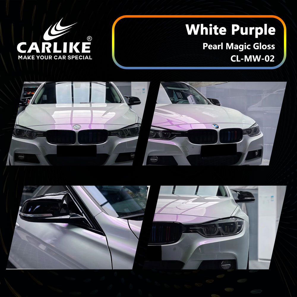 CL-MW-02 Pearl Magic Gloss White Purple Vinyl For BMW Car Wrap Factory Supplier