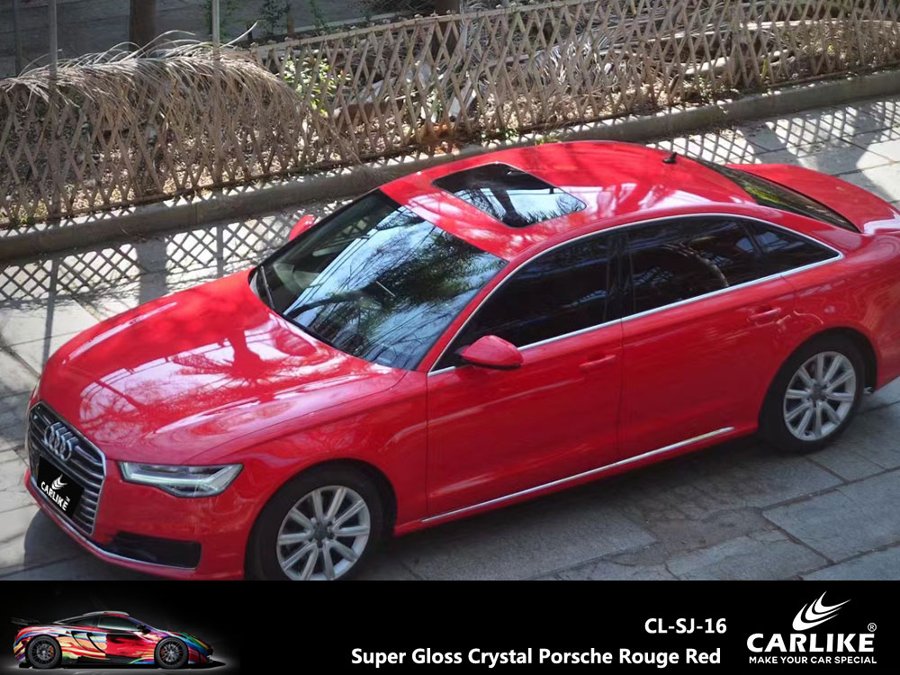 CL-SJ-16 Super Gloss Crystal Porsche Rouge Red Vinyl For Audi Car Wrap Factory Supplier