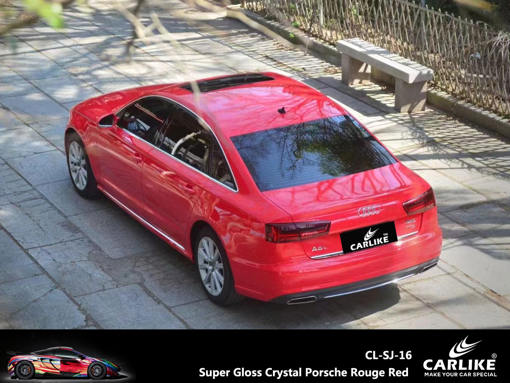 CL-SJ-16 Super Gloss Crystal Porsche Rouge Red Vinyl For Audi Car Wrap Factory Supplier