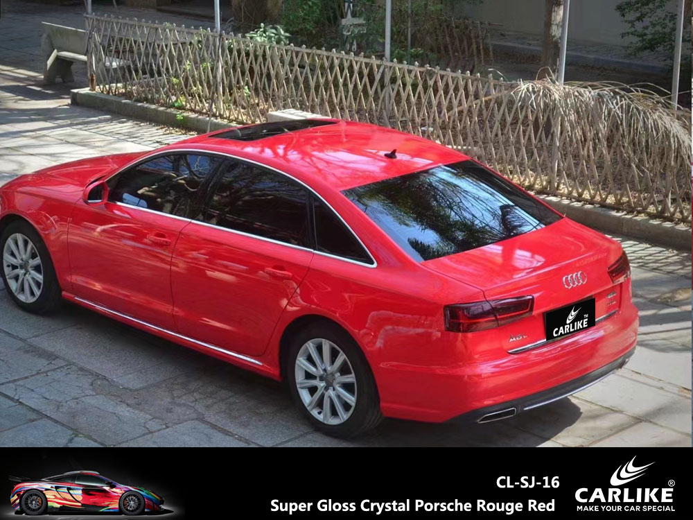 CL-SJ-16 Super Gloss Crystal Porsche Rouge Red Vinyl For Audi Car Wrap Factory Supplier