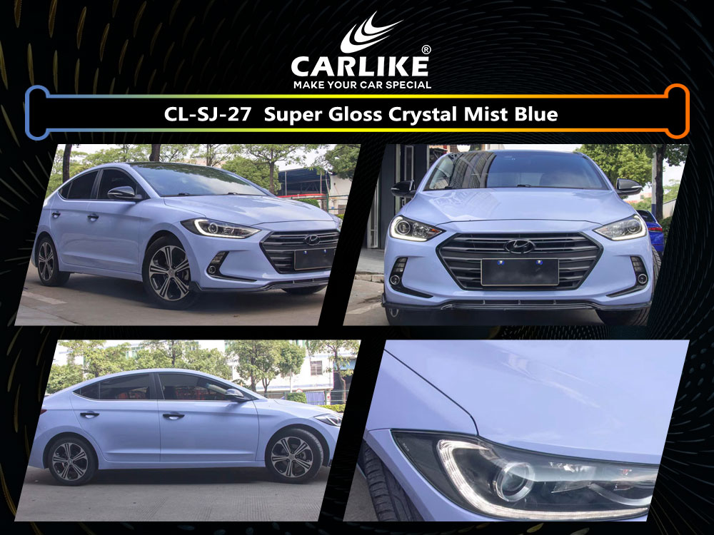 CL-SJ-27 Super Gloss Crystal Mist Blue Vinyl For Hyundai Car Wrap Factory Supplier