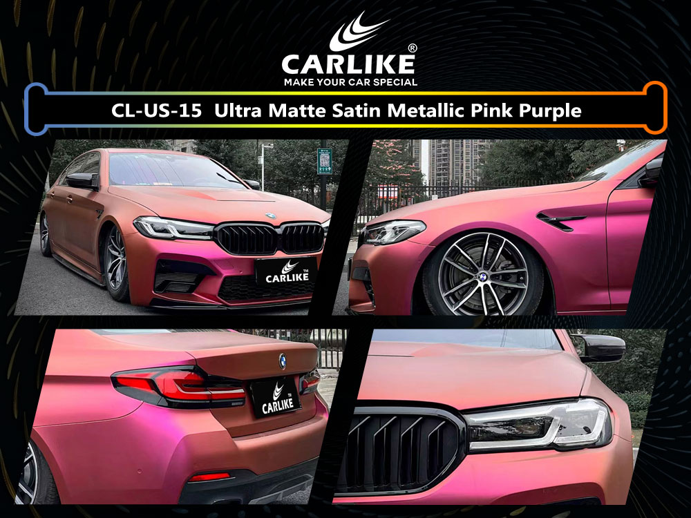 CL-US-15 Ultra Matte Satin Metallic Pink Purple  Vinyl For BMW Car Wrap Factory Supplier