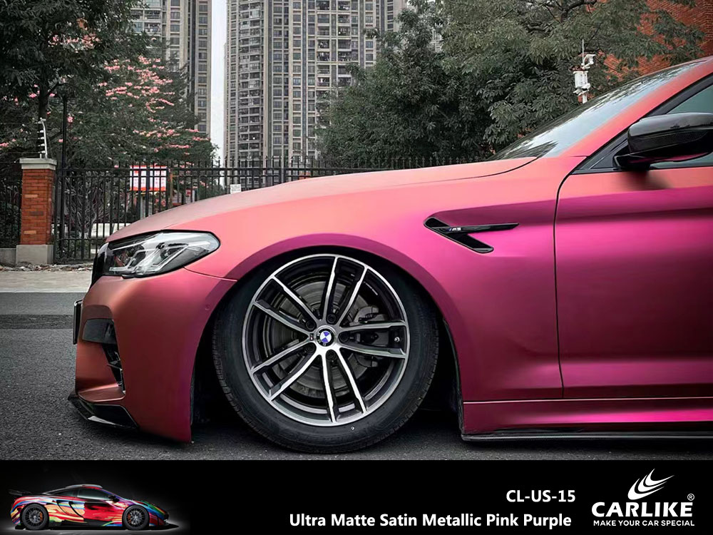 CL-US-15 Ultra Matte Satin Metallic Pink Purple Vinyl For BMW Car Wrap Factory Supplier