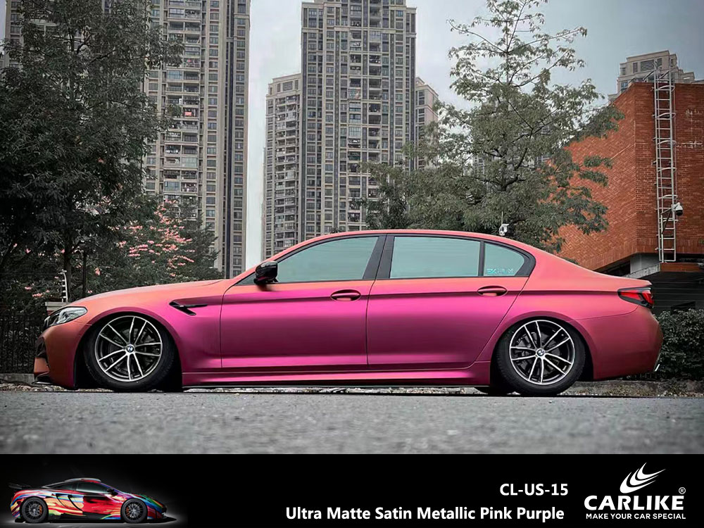 CL-US-15 Ultra Matte Satin Metallic Pink Purple Vinyl For BMW Car Wrap Factory Supplier