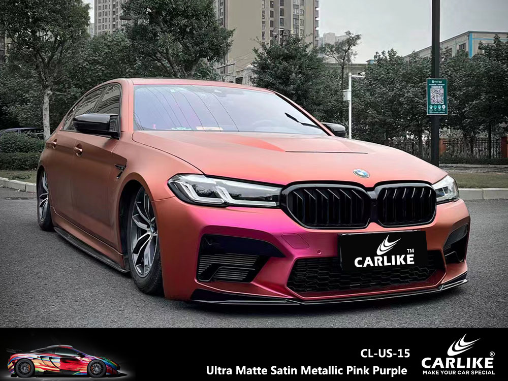 CL-US-15 Ultra Matte Satin Metallic Pink Purple Vinyl For BMW Car Wrap Factory Supplier