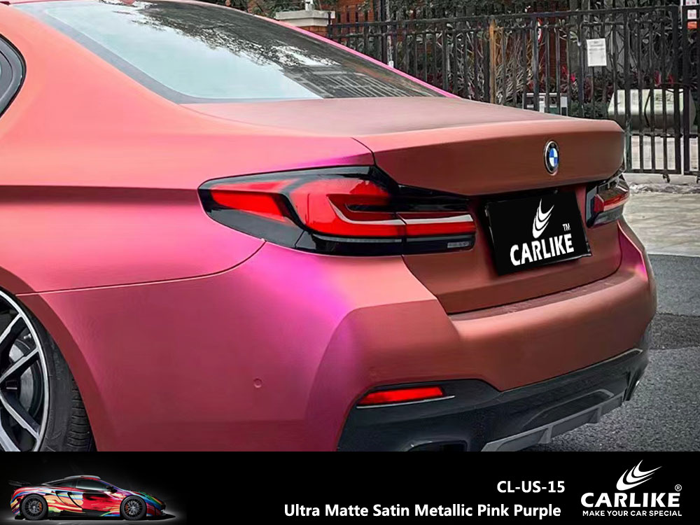 CL-US-15 Ultra Matte Satin Metallic Pink Purple Vinyl For BMW Car Wrap Factory Supplier