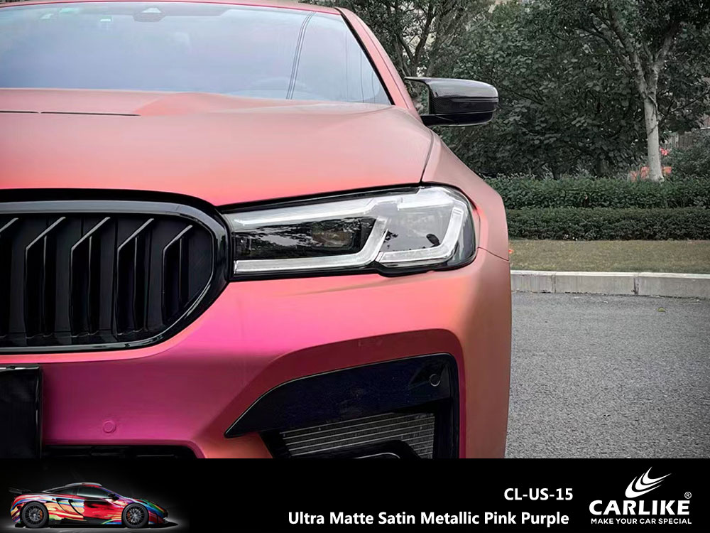 CL-US-15 Ultra Matte Satin Metallic Pink Purple Vinyl For BMW Car Wrap Factory Supplier