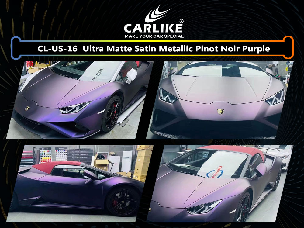 CL-US-16 Ultra Matte Satin Metallic Pinot Noir Purple Vinyl For Lamborghini Car Wrap Factory Supplier