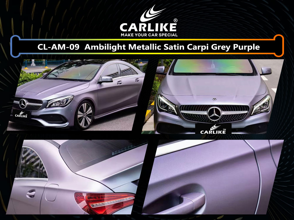 CL-AM-09 Ambilight Metallic Satin Carpi Grey Purple Vinyl For Benz Car Wrap Factory Supplier