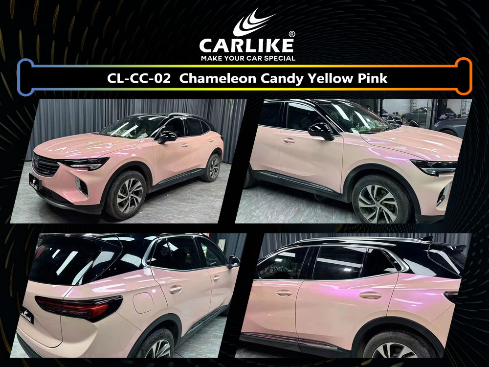 CL-CC-02 Chameleon Candy Yellow Pink Vinyl For Buick Car Wrap Factory Supplier