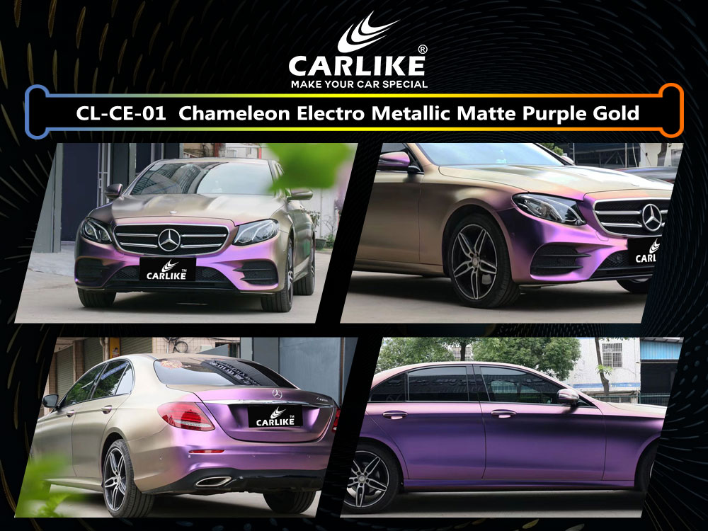 CL-CE-01 Chameleon Electro Metallic Matte Purple Gold Vinyl For Benz Car Wrap Factory Supplier