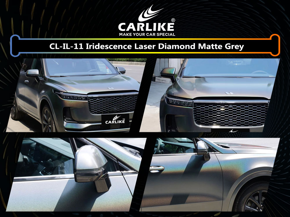 CL-IL-11 Iridescence Laser Diamond Matte Grey Vinyl For ILi Auto Car Wrap Factory Supplier