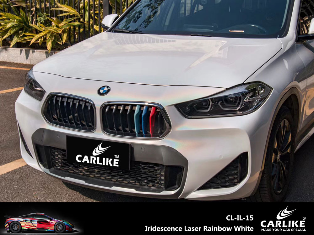 CL-IL-15 Iridescence Laser Rainbow White Vinyl For BMW Car Wrap Factory Supplier
