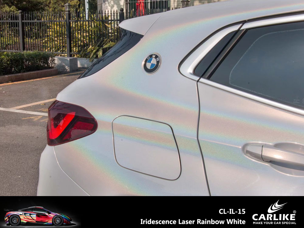 CL-IL-15 Iridescence Laser Rainbow White Vinyl For BMW Car Wrap Factory Supplier