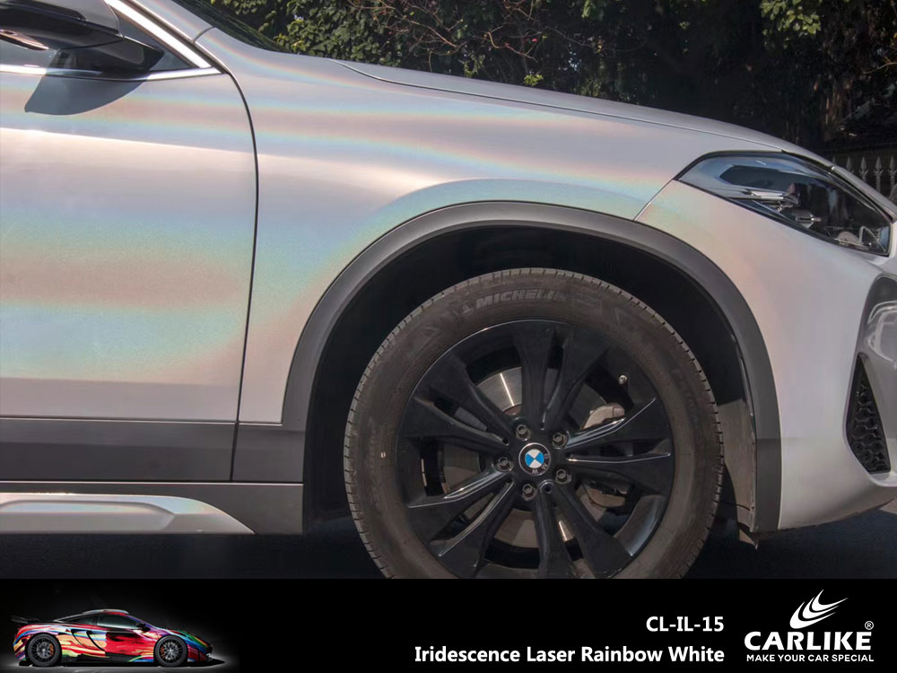 CL-IL-15 Iridescence Laser Rainbow White Vinyl For BMW Car Wrap Factory Supplier