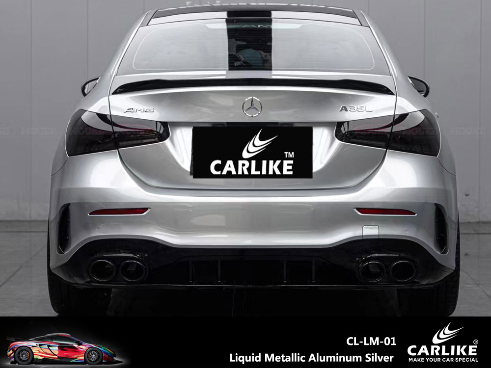 CL-LM-01P Liquid Metallic Aluminum Silver PET Vinyl For Benz Car Wrap Factory Supplier