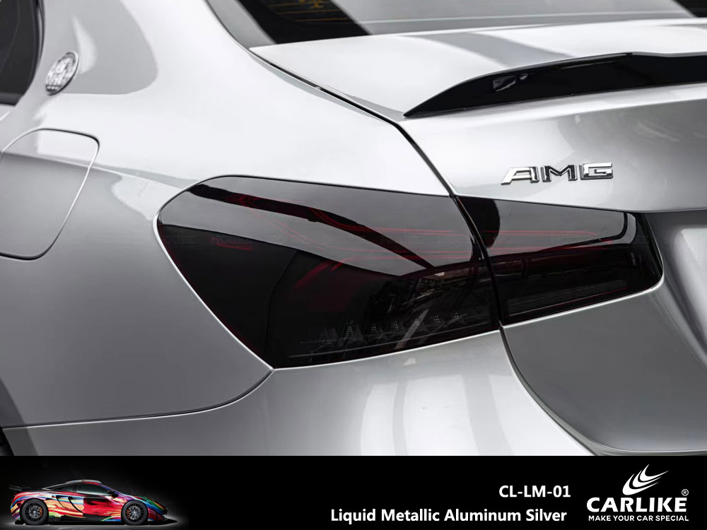 CL-LM-01P Liquid Metallic Aluminum Silver PET Vinyl For Benz Car Wrap Factory Supplier