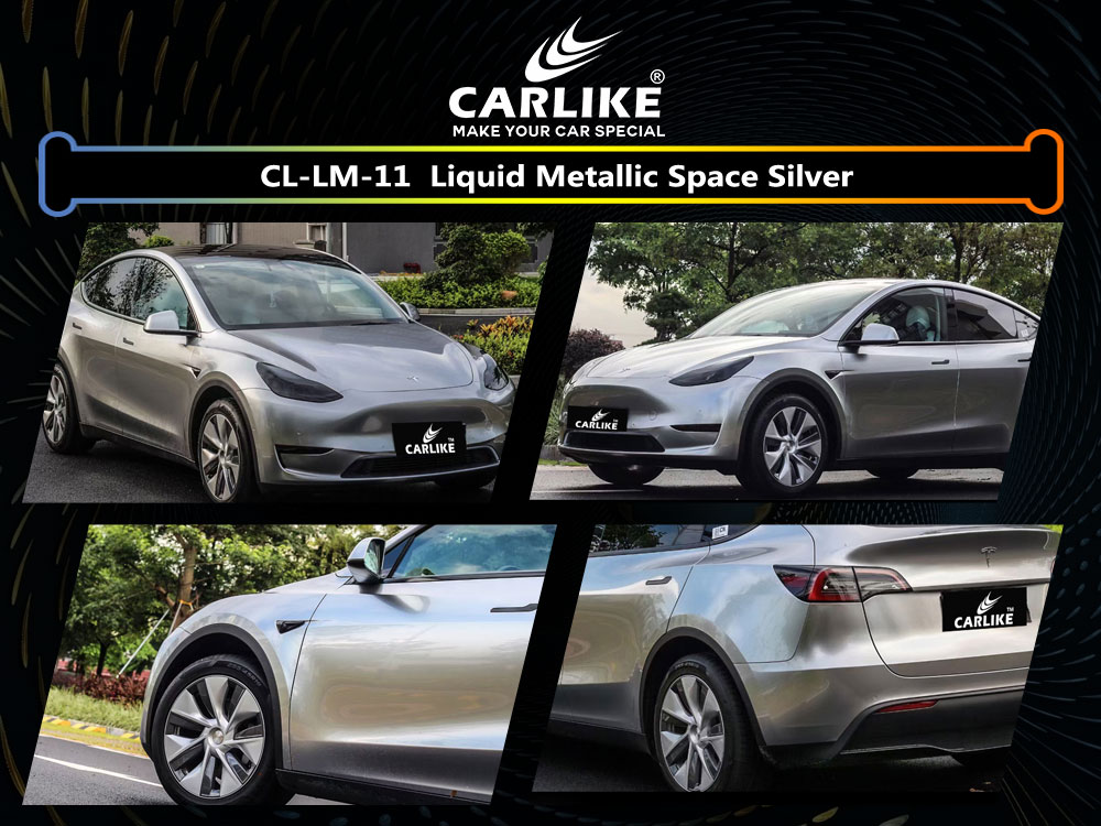 CL-LM-11 Liquid Metallic Space Silver Vinyl For Tesla Car Wrap Factory Supplier