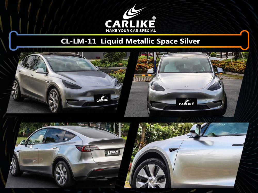 CL-LM-11P Self Healing Liquid Metallic Space Silver PET Vinyl For BMW Car Wrap Factory Supplier