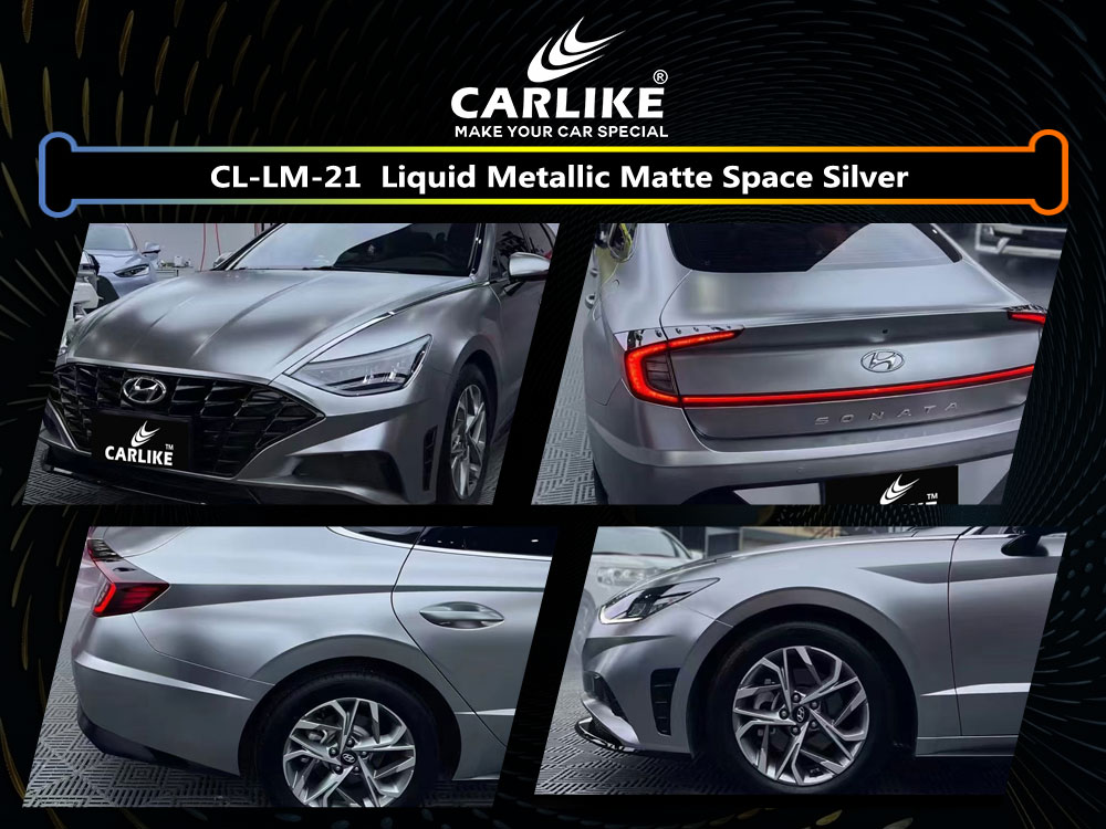 CL-LM-21 Liquid Metallic Matte Space Silver Vinyl For Hyundai Car Wrap Factory Supplier