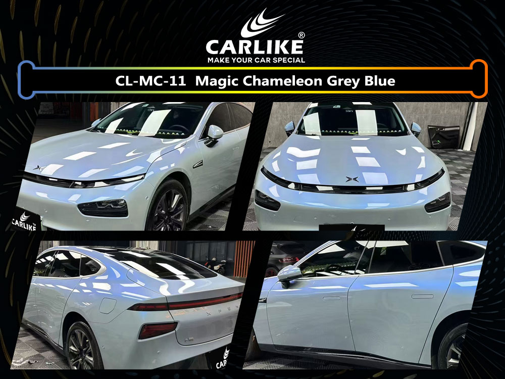 CL-MC-11 Magic Chameleon Grey Blue Vinyl For Xiaopeng Car Wrap Factory Supplier