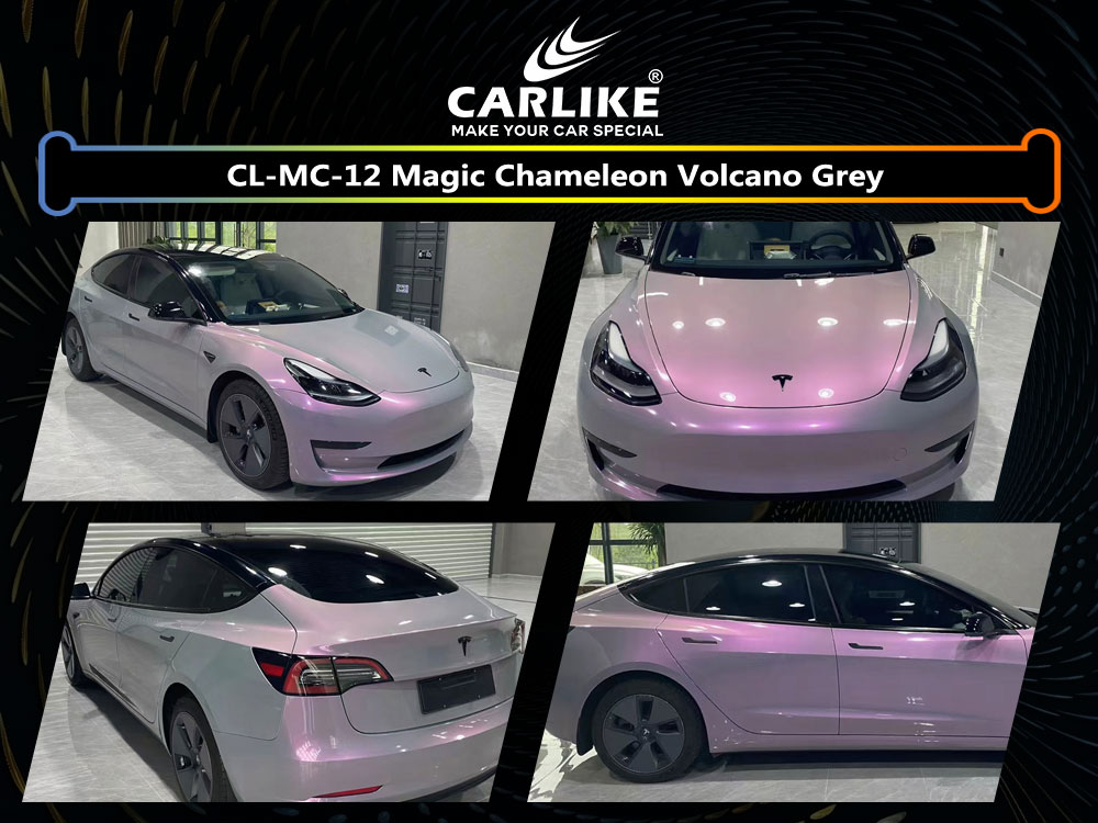 CL-MC-12 Magic Chameleon Volcano Grey Vinyl For Tesla Car Wrap Factory Supplier
