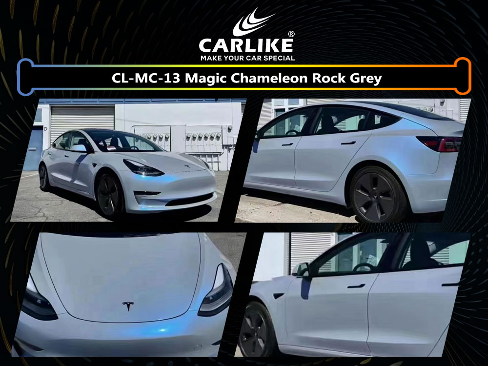 CL-MC-13 Magic Chameleon Rock Grey Vinyl For Tesla Car Wrap Factory Supplier