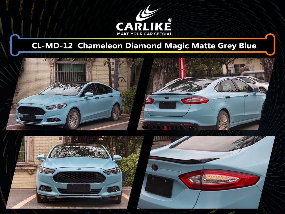 CL-MD-12 Chameleon Diamond Magic Matte Grey Blue Vinyl For Ford Car Wrap Factory Supplier