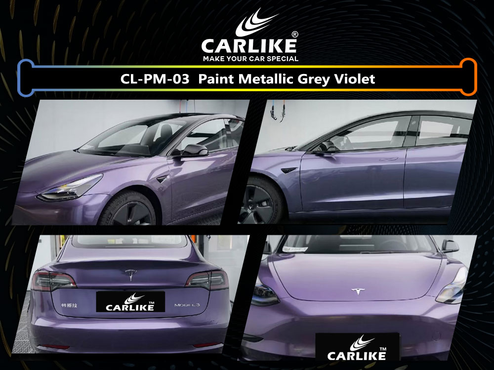 CL-PM-03 Paint Metallic Grey Violet  Vinyl For Tesla Car Wrap Factory Supplier