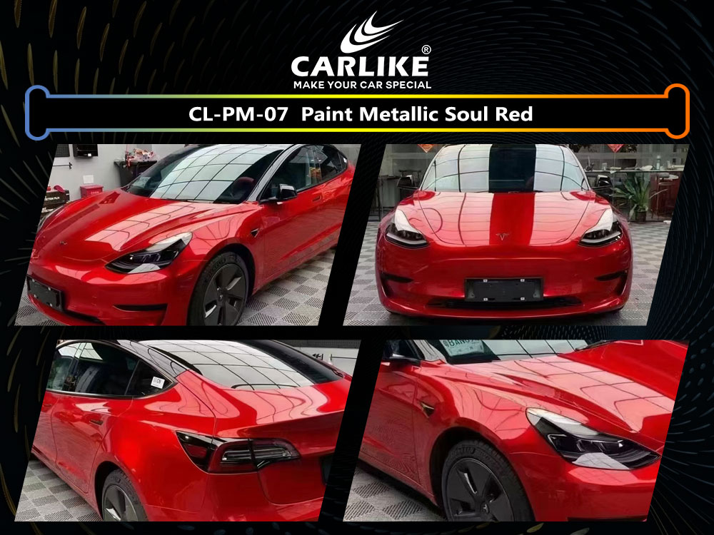 CL-PM-07 Paint Metallic Soul Red Vinyl For Tesla Car Wrap Factory Supplier