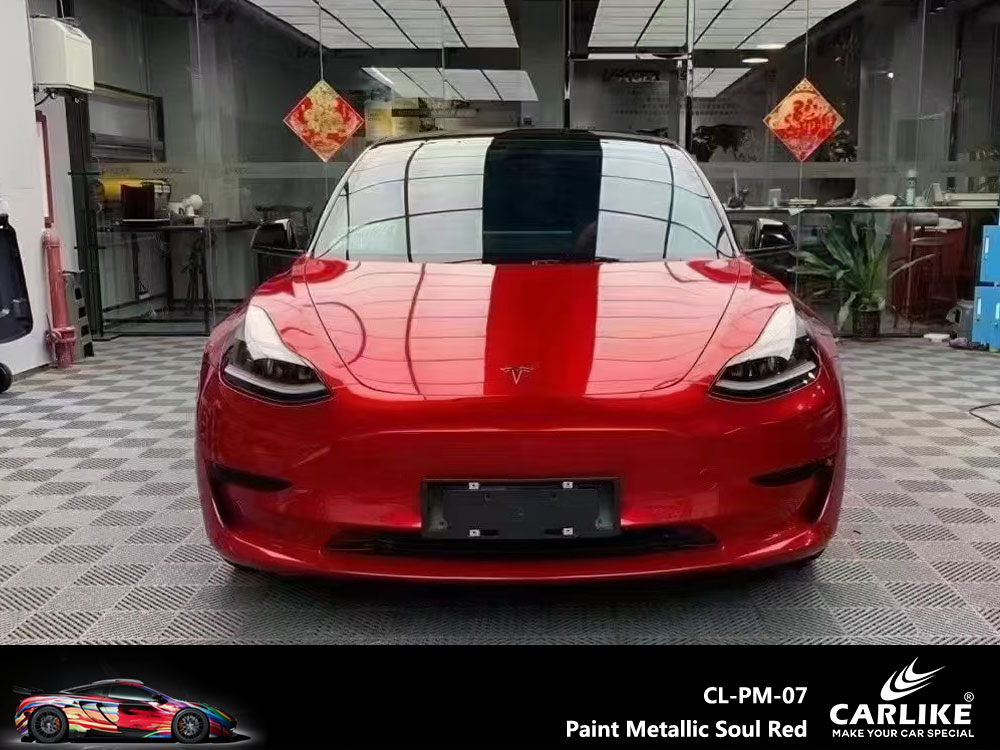 CL-PM-07 Paint Metallic Soul Red Vinyl For Tesla Car Wrap Factory Supplier