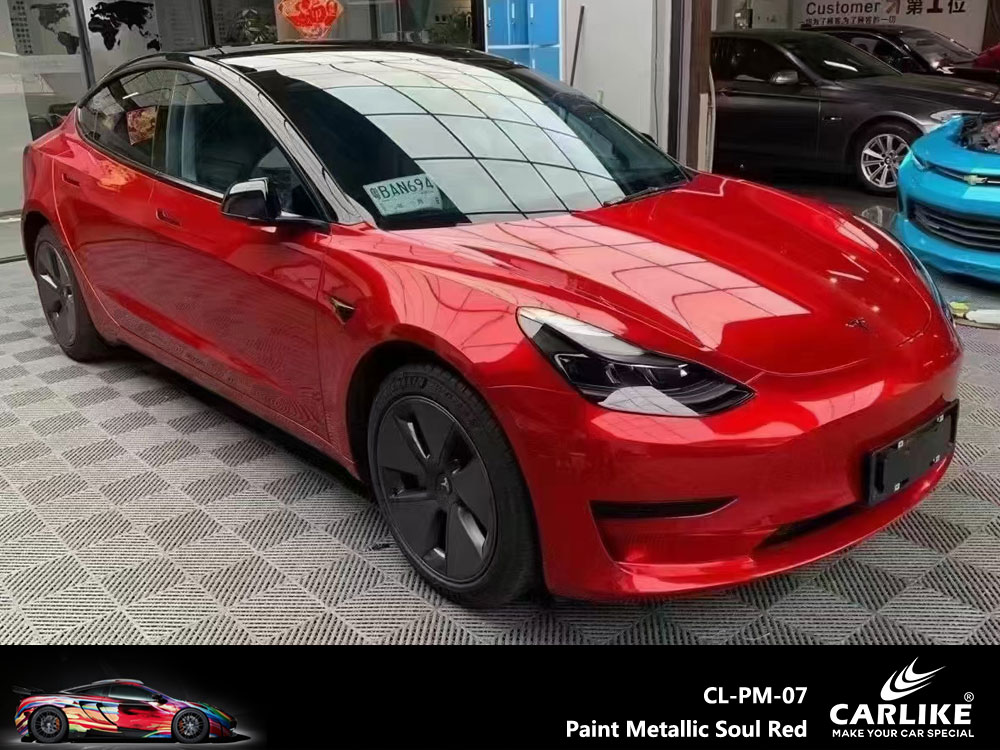 CL-PM-07 Paint Metallic Soul Red Vinyl For Tesla Car Wrap Factory Supplier
