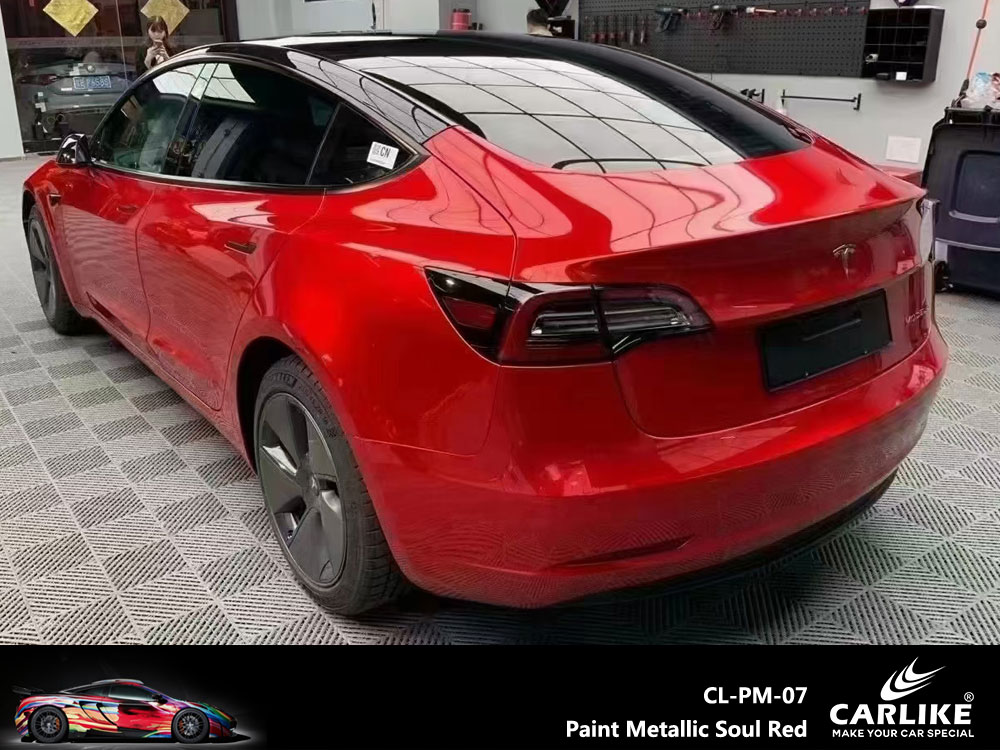 CL-PM-07 Paint Metallic Soul Red Vinyl For Tesla Car Wrap Factory Supplier