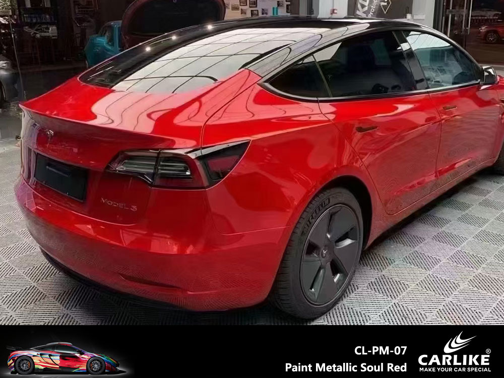 CL-PM-07 Paint Metallic Soul Red Vinyl For Tesla Car Wrap Factory Supplier