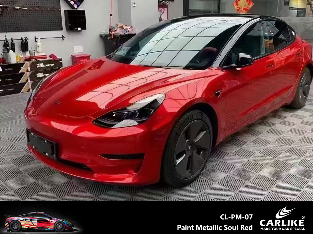 CL-PM-07 Paint Metallic Soul Red Vinyl For Tesla Car Wrap Factory Supplier