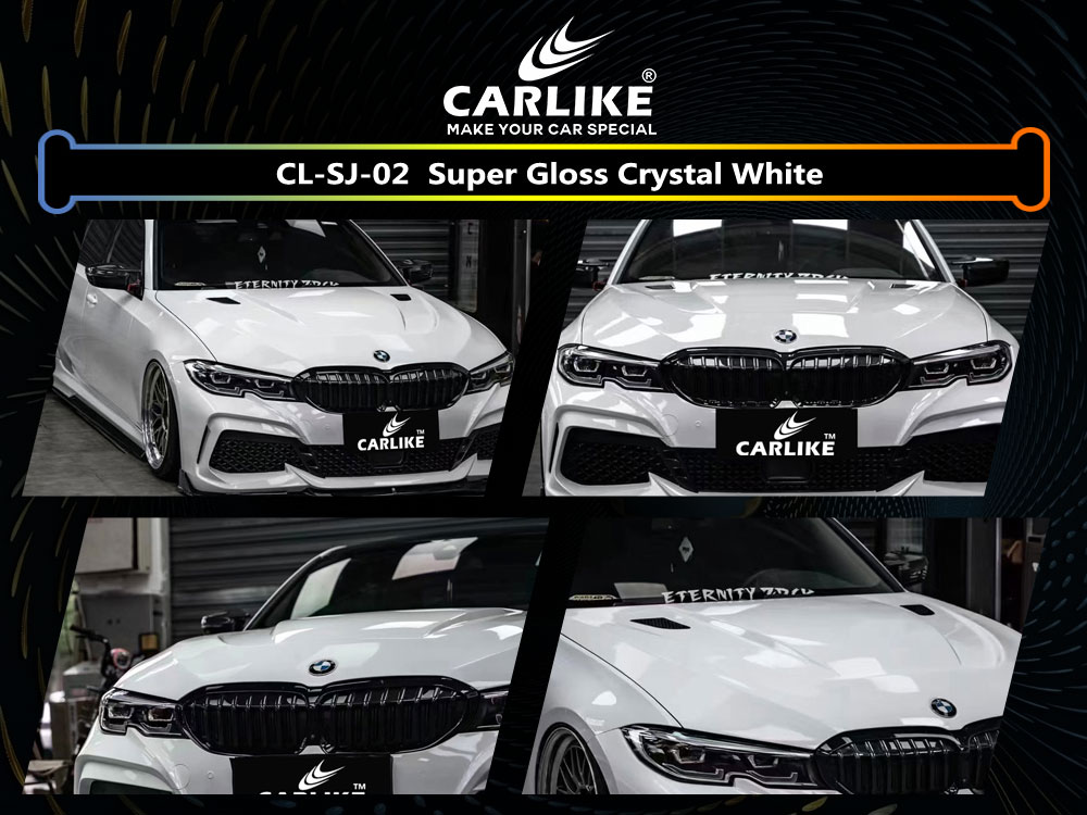 CL-SJ-02P Super Gloss Crystal White PET Vinyl For BMW Car Wrap Factory Supplier